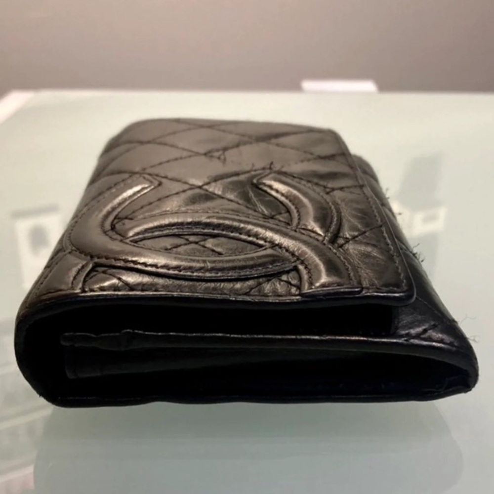 CHANEL Quilted Cambon Ligne Lambskin Leather Flap Wallet Black - Picture 4 of 16